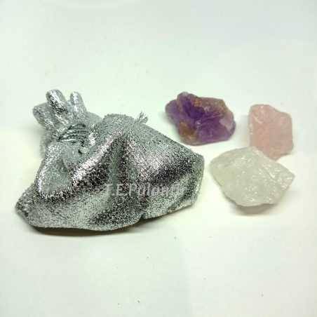 Sachet d'Améthyste - Quartz Blanc - Quartz Rose Brut Prominer - 2