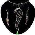 Necklace + Earrings Set "Angel Wing"  - 3