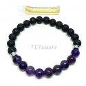 Amethyst - Volcanic Lava Bracelet with Essence  - 1