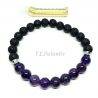 Bracelet Améthyste - Lave Volcanique Avec Essence