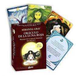 oráculo de la luna roja, de Miranda Gray, compuesto por libro y baraja de 41 cartas.
