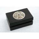 Coffret En Bois Noir Avec Pentagramme En Argent Plana Dieguez - 1