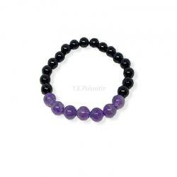 Bracelet en Obsidienne Noire et Améthyste Prominer - 1