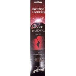incienso poder pasional, de la gama de inciensos de los 7 poderes, estuche de 16 varillas.