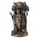 Triple Déesse Celtique Figure Résine Bronze Signes Grimalt - 1