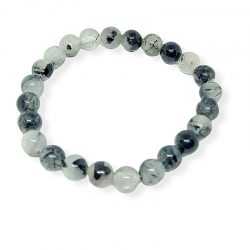 Quartz With Tourmaline Bracelet 8 mm. Ball Prominer - 2
