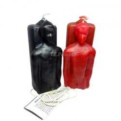 velón amarrado y claveteado en color negro ó rojo a elegir.