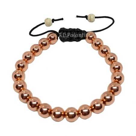 Bracelet Hématite Couleur Cuivre Boule 8 mm. Palantir - 1