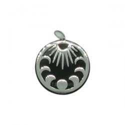 Pendentif Phases de Lune en Shungite - Acier