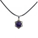 Pendentif Étoile de David Avec Boule d'Améthyste