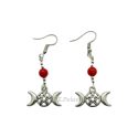 Boucles d'Oreilles en Métal Triple Déesse Avec Minéral