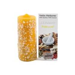 velón de ruda y sal para limpiezas energéticas.