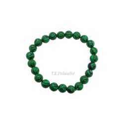 Bracelet Boule Malachite 8 mm.