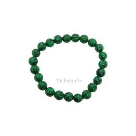 Bracelet Boule Malachite 8 mm.