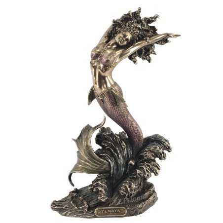 Yemaýa figura resina bronce 27 cms.