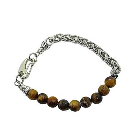 Pulsera Acero y Ojo de Tigre ó Lava (A Elegir)