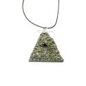 colgante pirita chispa forma triangular engarce plata