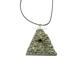 colgante pirita chispa forma triangular engarce plata