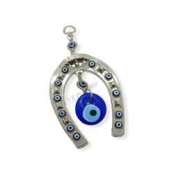 colgante herradura con ojo turco para puerta de entrada.