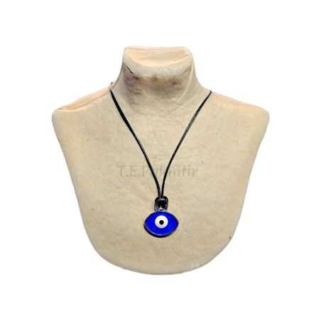 Steel Oval Turkish Eye Pendant