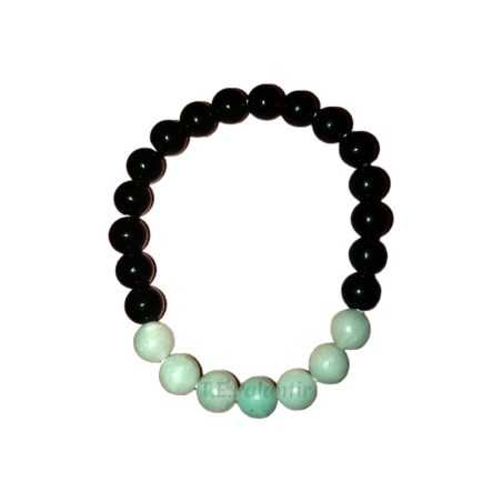 Black Obsidian and Amazonite Bracelet