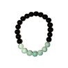 Bracelet Obsidienne Noire et Amazonite