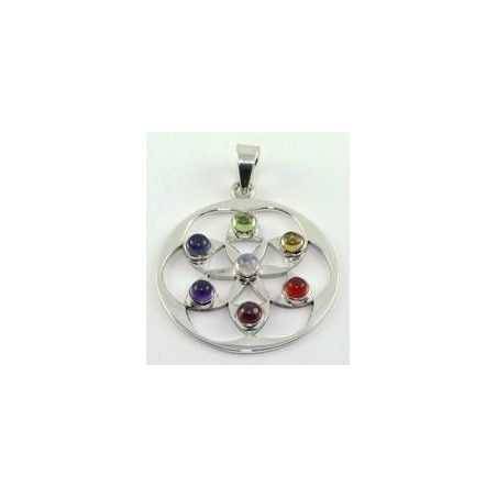 Chakra Mandala Sterling Silver Pendant