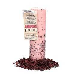 vela artesanal de cera de soja con amapola