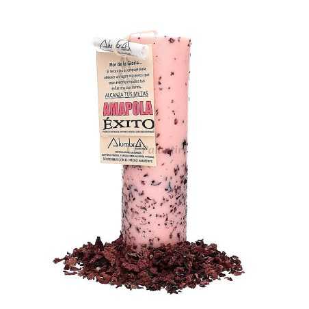 Bougie Faite à la Main Avec Coquelicot - Succès