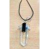 Quartz Crystal Double Point with Tourmaline Pendant