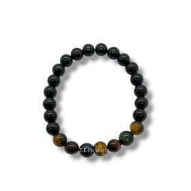 Bracelet Obsidienne Noire et Trois Yeux