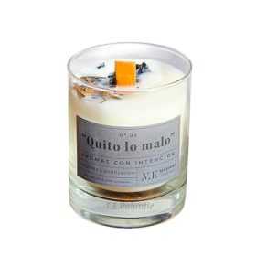 Quito lo Malo scented candle in a glass jar
