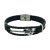 Triple Leather and Stainless Steel Bracelet for Men