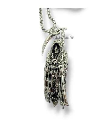 Santa Muerte pendant with metal chain and lobster clasp