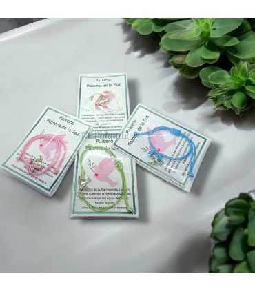 pulsera paloma de la paz nudo ajustable