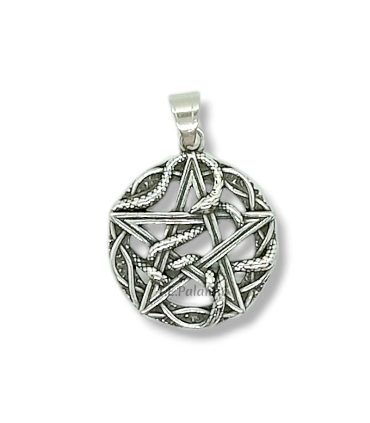 Pentagram pendant with coiled snake