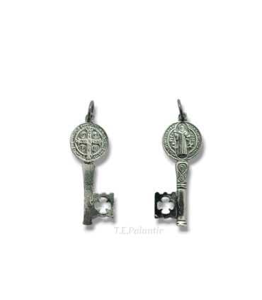 Saint Benedict key pendant in 925 sterling silver