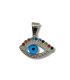Pendentif oeil avec mauvais œil turc à l'intérieur, en acier inoxydable.