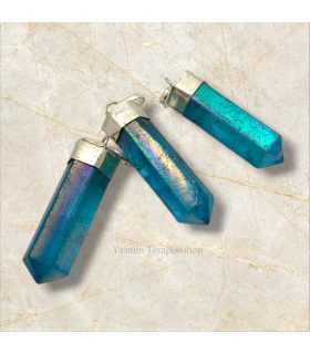 colgante punta cuarzo aqua aura