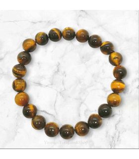 pulsera ojo de tigre bola 8 mm.