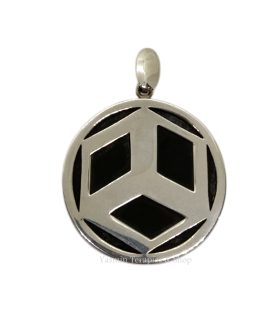 Antahkarana silver pendant with black onyx