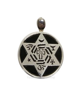 Temple of Christ pendant in silver with black onyx