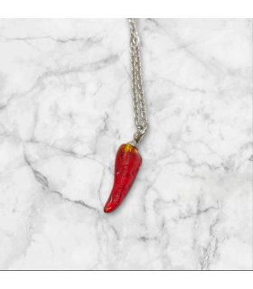 Red pepper or cornicello amulet pendant.