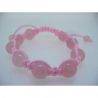 Pulsera "Shamballa" Cuarzo Rosa