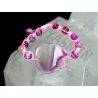 Rose Agate Center Shamballa Bracelet