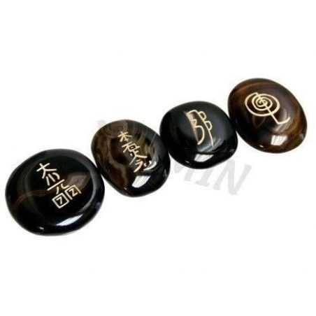 Conjunto Para Reiki En Ágata Negra