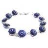 Pulsera Plata Ojo Turco Azul