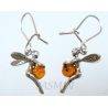 Boucles d'oreilles Fée d'Argent avec Ambre